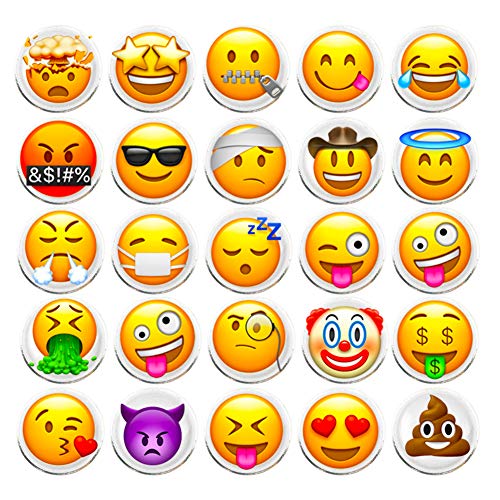 Book Cover 100 Pieces Creative Emotion Steel Thumb Tacks Push Pins Fashion Decorative Different Smiley face Patterns for Photos Wall Maps Bulletin Board or Corkboards (Emotion)