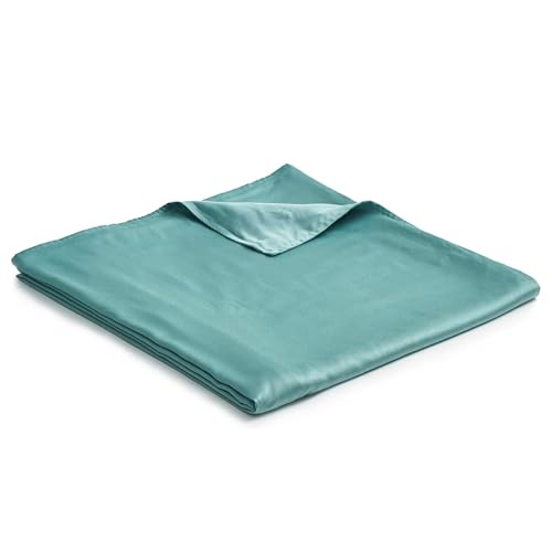 YnM Bamboo Duvet Cover for Weighted Blankets (Sea Grass, 48''x72'') 48''x72'' Duvet Cover Bamboo Removable Cover Sea Grass