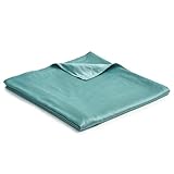 YnM Exclusive Cooling Duvet Cover for Weighted Blankets with 16 Strings (Sea Grass, 48"x72")