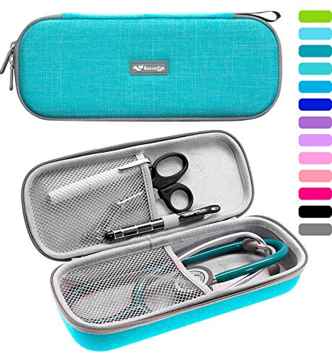 ButterFox Semi Hard Stethoscope Case For Classic III, Cardiology IV Diagnostic, Lightweight II S.E, and More Stethoscopes with Pocket for Nurse Accessories (Turquoise)