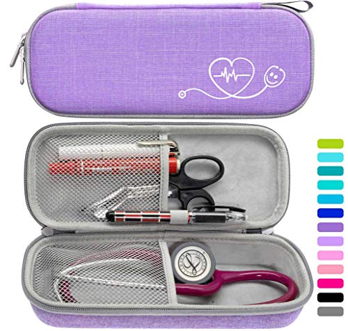Book Cover ButterFox Semi Hard Stethoscope Carry Case, fits 3M Littmann Stethoscope and Other Accessories (Purple)
