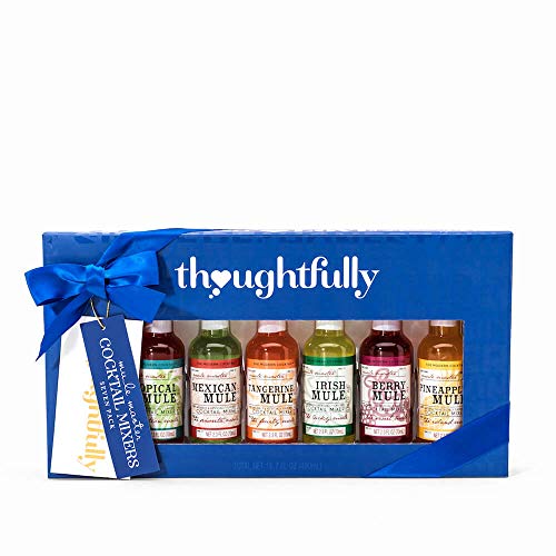 Thoughtfully Gifts, Mule Party Cocktail Mixers, 2.3 Fluid Ounces Each, 7 Unique Drink Mixes like Moscow, Tropical, Mexican, Tangerine and More, Set of 7