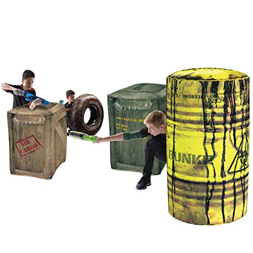 BUNKR BattleZone Battle Royale Set (4 Piece) - Inflatable BUNKRs Compatible with Nerf - Perfect for Nerf Party