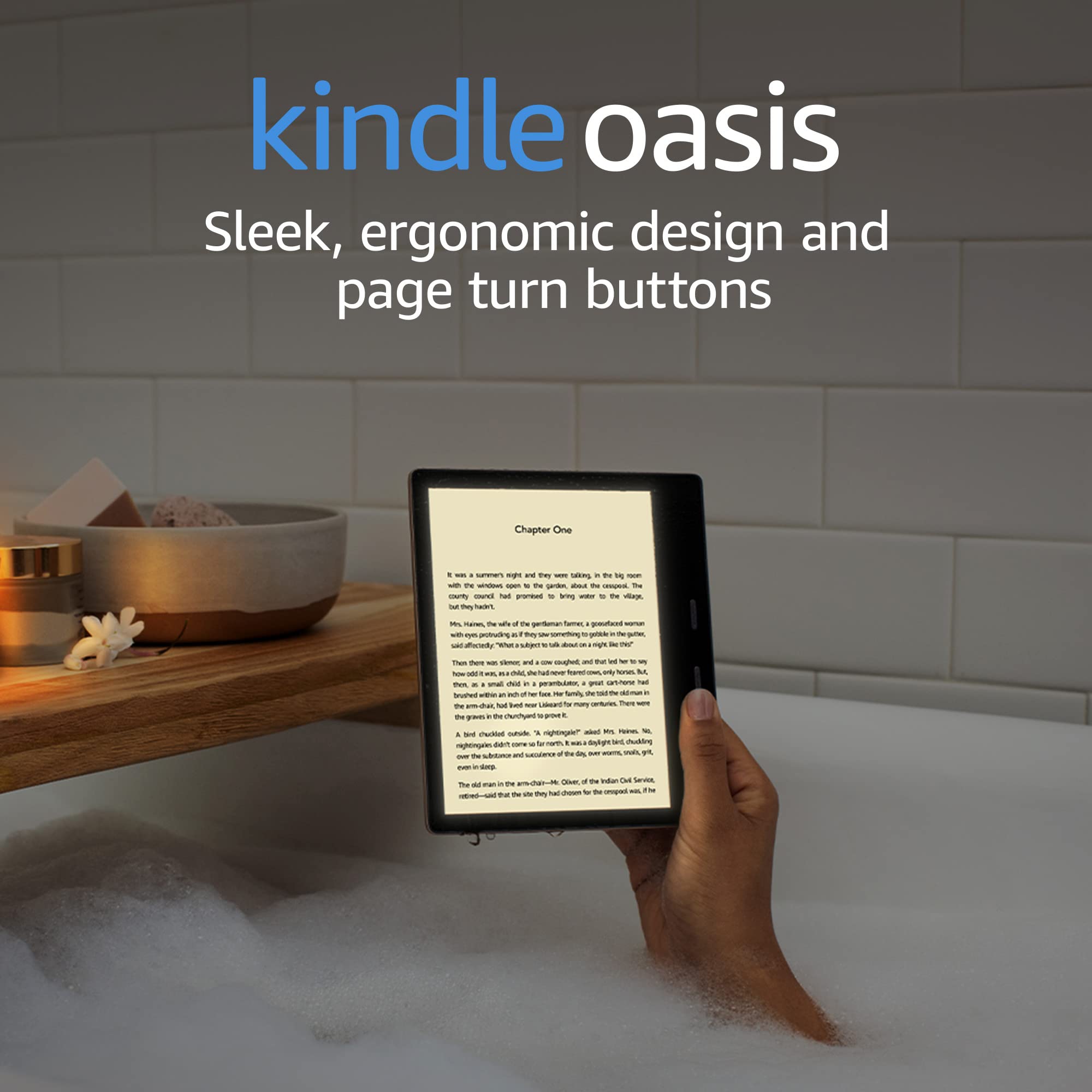 Kindle Oasis – With 7” display and page turn buttons 8 GB Lockscreen Ad-Supported Graphite Without Kindle Unlimited