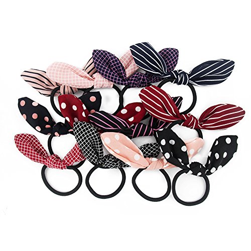 Carede Rabbit Ear Elastic Hair Tie Bands Ropes Ponytail Holder Hair Bands for Little Girl, Girls Toddlers Kids Accessories