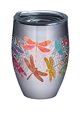 Tervis Triple Walled Dragonfly Mandala Insulated Tumbler Cup Keeps Drinks Cold & Hot, 12oz, Stainless Steel