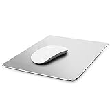 Hard Silver Metal Aluminum Mouse Pad Mat Smooth Magic Ultra Thin Double Side Mouse Mat Waterproof Fast and Accurate Control for Gaming and Office(Small 9.05X7.08 Inch)