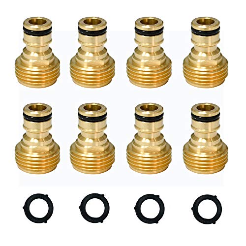 Book Cover HQMPC Garden Hose Quick Connector 3/4 inch GHT Brass Easy Connect Fitting Male Only (3/4