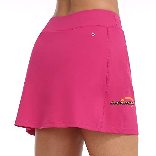 ZEALOTPOWER Tennis Skorts for Women with Pockets Sports Black Golf Skirts Running Athletic Summer