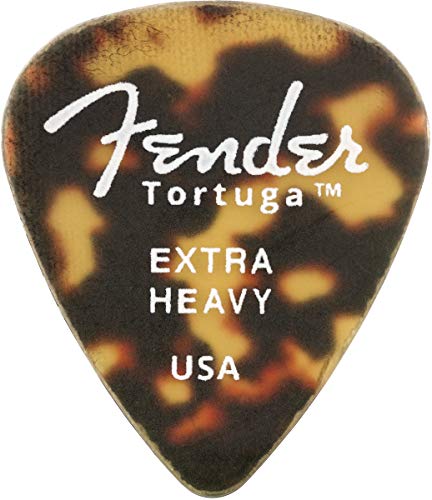 Fender Tortuga Ultem Guitar Picks 351 Shape, Tortoise Shell, Extra Heavy, 6-Pack