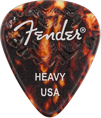 Fender Wavelength Guitar Picks 351 Shape, Tortoise Shell, Heavy, 6-Pack
