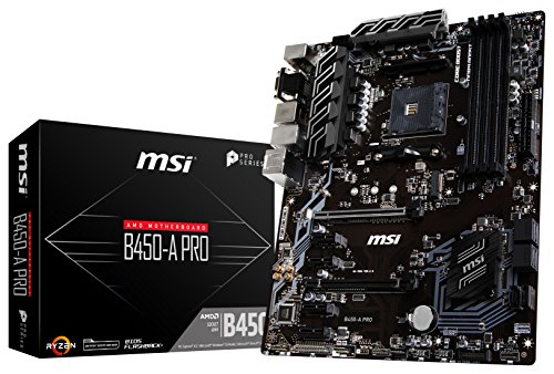MSI ProSeries AMD Ryzen 1st and 2nd Gen AM4 M.2 USB 3 DDR4 D-SUB DVI HDMI Crossfire ATX Motherboard (B450-A PRO) B450-A PRO Motherboard