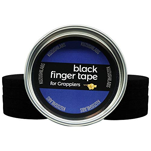 Kuzushi Labs Black Finger Tape (8 Pack) with Case for BJJ, Grappling, Judo, Climbing 0.3" x 45 Feet