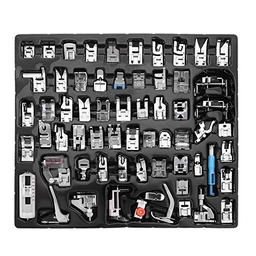 eoocvt 62pcs Domestic Sewing Machine Presser Feet Set for Brother, Babylock, Singer, Janome, Elna, Toyota, New Home, Simplicity, Necchi, Kenmore, and White Low Shank Sewing Machines