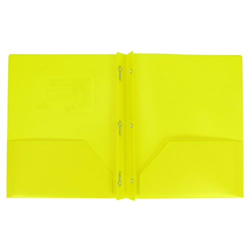 Plastic Folder with Prongs 2 Pocket - up&up (Yellow)