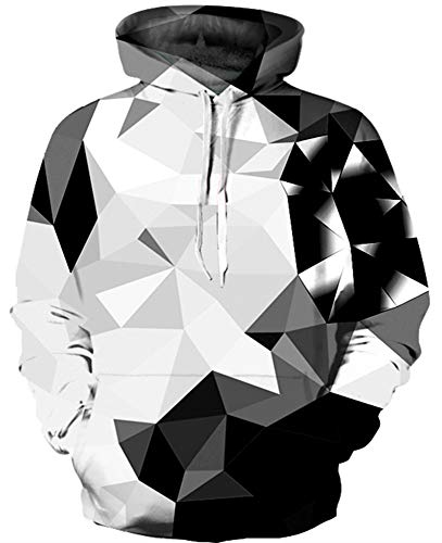 KIDVOVOU Unisex Realistic 3D Unicorn Print Pullover Hoodie Hooded Sweatshirt