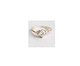 suchadaluckyshop siamsmile Tiny Crystal Ring Gold Color Ring Dainty Ring Stackable Ring for Women Size 6-10 (6)