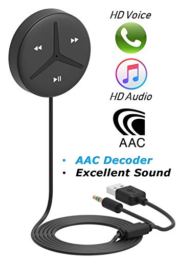[Upgraded] Aston SoundTek A1+,Excellent Sound,3.5mm Aux Bluetooth Receiver,Car Handsfree,AAC Codec,Music Streaming for Car and Home Theater,Voice Assistant,Auto On,Multi-Point,Build-in Noise Isolator