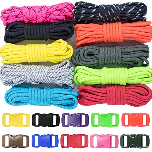 West Coast Paracord Zesty 550lb Paracord Crafting Kit - Make a Variety of Paracord Crafts - Type III Paracord (Zesty, 100 Feet)
