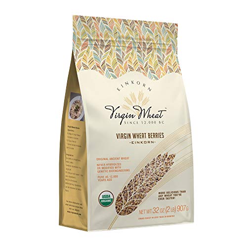 2 lb Ancient Einkorn Wheat Berries Unchanged For 12,000 Years Great For Gluten Issues & Easy As Rice To Cook | Ancient Heritage Whole Grains Virgin Wheat | Organic Einkorn Whole Wheat Berries â€“ 32 Oz