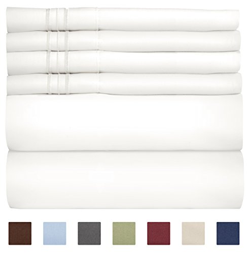 Extra Deep Pocket Sheets - 6 Piece Sheet Set - Queen Sheets Deep Pocket- Extra Deep Pocket Queen Sheets - Deep Fitted Sheet Set - Extra Deep Pocket Queen Size Sheets - Easily Fits Extra Deep Mattress