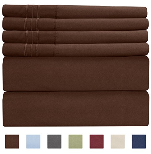 Extra Deep Pocket Sheets - 6 Piece Sheet Set - King Size Sheets Deep Pocket - Extra Deep Bed Sheets - Deep King Fitted Sheet Set - Super and Ultra Deep Sheets - For Deep Pockets Mattress - Fits Easily