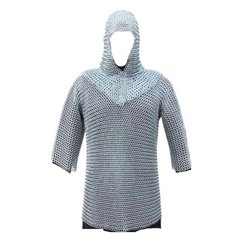 Medieval Chain Mail Shirt and Coif Armor Set and Shirt