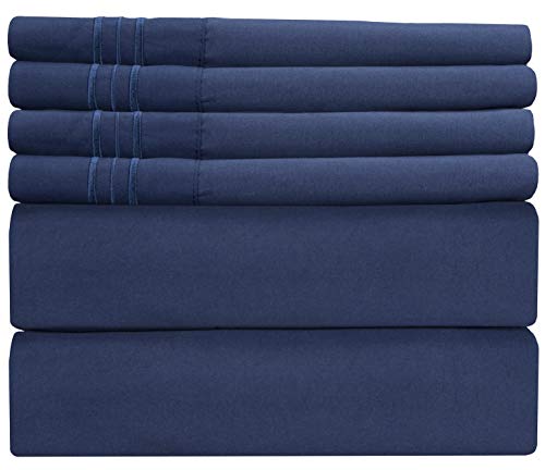 Extra Deep Pocket Sheets - 6 Piece Sheet Set - Queen Sheets Deep Pocket- Extra Deep Pocket Queen Sheets - Deep Fitted Sheet Set - Extra Deep Pocket Queen Size Sheets - Easily Fits Extra Deep Mattress