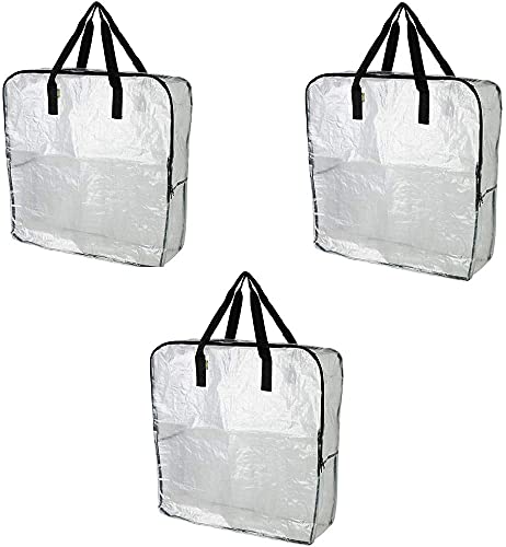 Book Cover IKEA DIMPA 3 pcs Extra Large Storage Bag, Clear Heavy Duty Bags, Moth Moisture Protection Storage Bags