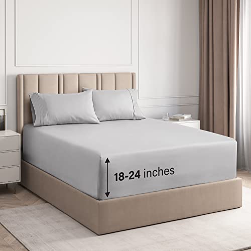 Extra Deep Pocket Sheets - 4 Piece Sheet Set - Deep Pocket Twin Sheets - Extra Deep Pocket Twin Sheets - Deep Fitted Sheet Set - Extra Deep Pocket Twin Size Sheets - Easily Fits Extra Deep Mattresses