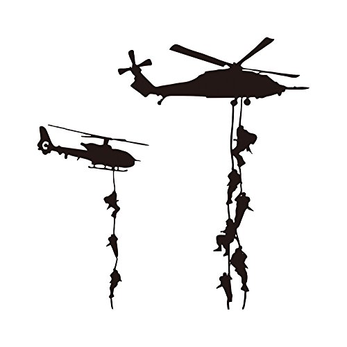 Book Cover Cool Helicopter Army War Soldier Wall Stickers Vinyl Art Decals Vinyl Quote DIY for Kids Teens Boys Guy Men Marines Military Families Fans Bedroom Playroom Living Room Home Decor Wall Quote 22x22