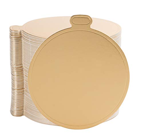 Mini Cake Boards, Gold Dessert Plates (3.5 in., 100 Pack)