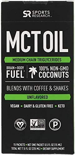 Book Cover Premium MCT Oil derived only from Non-GMO Coconuts | Keto Fuel for The Body & Brain | Vegan Certified, Keto Friendly and Non-GMO Verified (15 Travel Packets)