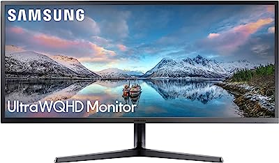 SAMSUNG 34-Inch SJ55W Ultrawide Gaming Monitor (LS34J550WQNXZA) â€“ 75Hz Refresh, WQHD Computer Monitor, 3440 x 1440p Resolution, 4ms Response, FreeSync, Split Screen, HDMI, Black