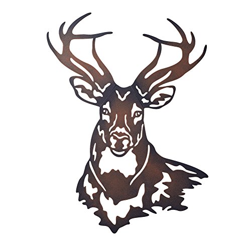 Collections Etc Deer Metal Wall Art Sculpture with Rustic Cabin Décor Finish