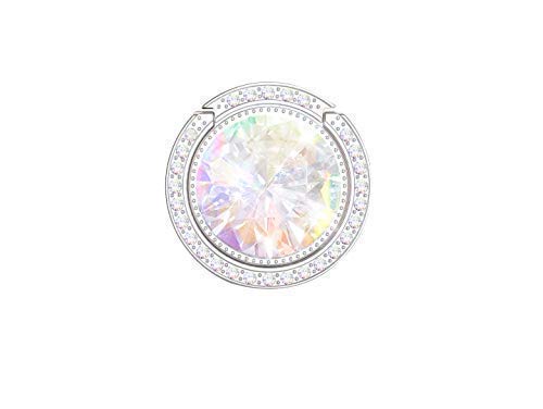lenoup Glitter Bling Bling Phone Ring Holder,Sparkle Phone Ring Grip Artificial Diamond Stand,Rhinestone Cell Finger Ring for Phones,Pad(Silver)