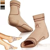 ATHLEDICT Plantar Fasciitis Socks + Arch Support Compression Sleeves for 24/7 Comfort & Pain Relief of Achy Feet, Heel & PF - Better Than Night Splint Brace - for Men & Women (Nude, L/XL)