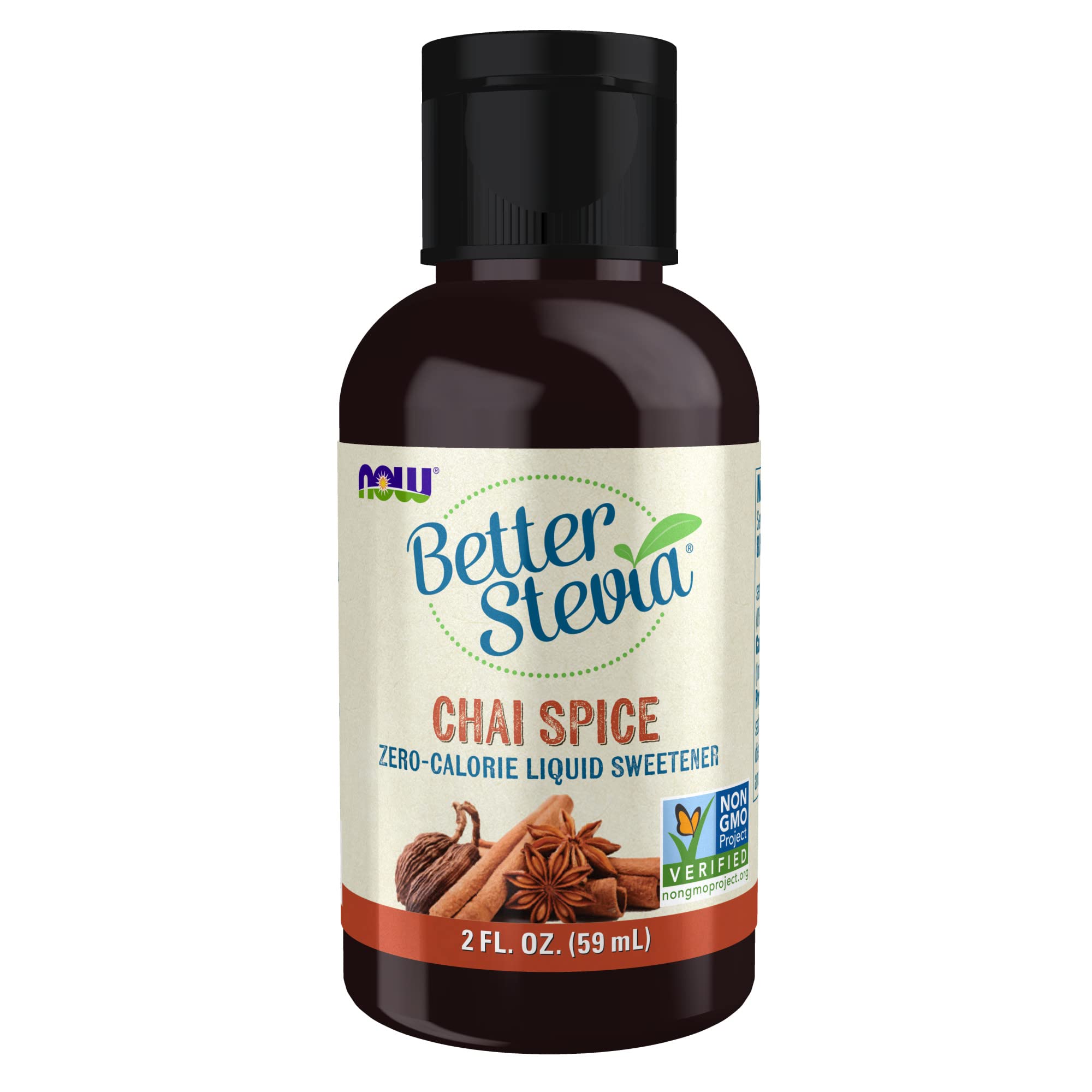 NOW Foods BetterStevia Chai Spice Zero-Calorie Liquid Sweetener, Keto Friendly, Suitable for Diabetics, No Erythritol, 2-Ounce