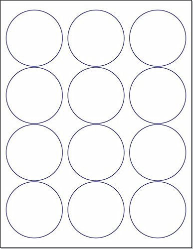 NextDayLabels - Laser/Ink Jet White Labels (2-1/2" Round - 12 Per Page | 600 Labels)