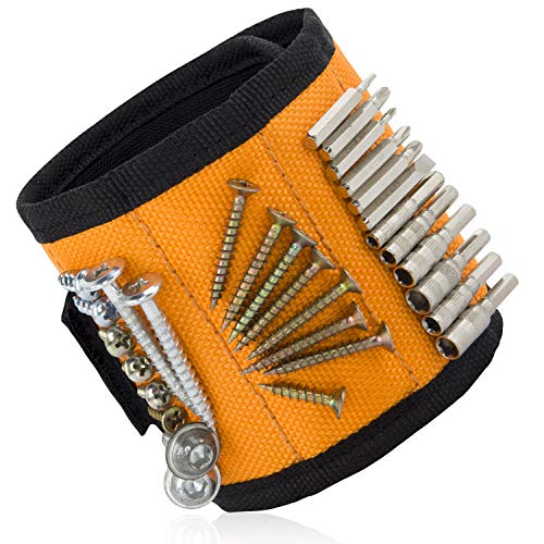 Ginmic Magnetic Wristband, Tool Belt, with 20 Strong Magnets for Holding Screws, Nails, Drill, Bits, Best Unique Gift for Men, Women, DIY Handyman, Carpenters, Father/Dad, Husband, Boyfriend, Women