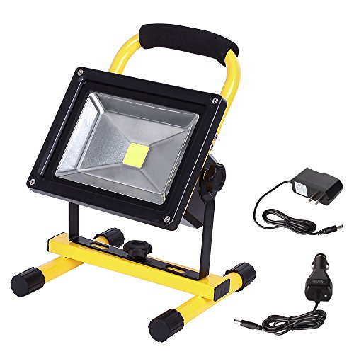 LTE LED Rechargeable Work Light 20W 1600LM Portable Outdoor Flood Light Waterproof Camping Security Lights 6000K IP65 Daylight White