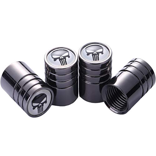 Yifantacy TK-KLZ 5Pcs Chrome Skull Logo Car Bike Scooter Tires Valve Stem Caps for Jeep Dodge Mercedes BMW Mustang Volvo Chevrolet Nissan Audi VW Ford Honda Toyota Jaguar Decorative Accessories