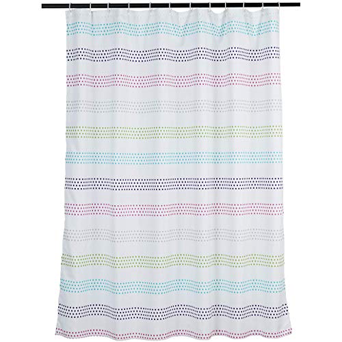 Amazon Basics Bathroom Shower Curtain - Dotted Stripes, 72 Inch