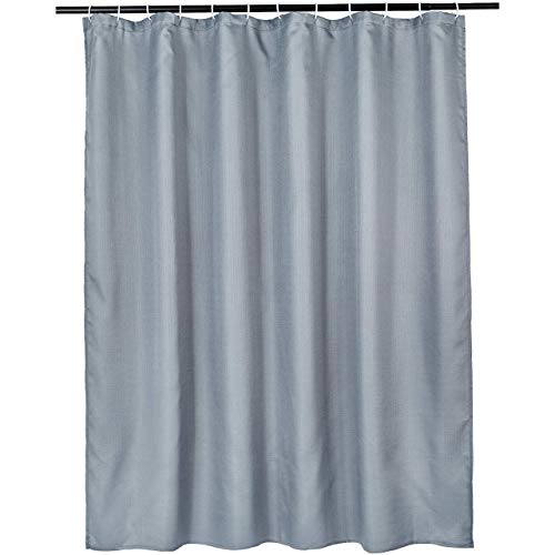Book Cover Amazon Basics Linen Style Bathroom Shower Curtain - Dark Grey, 72 Inch
