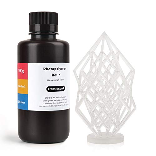 ELEGOO ABS-Like 3D Rapid Resin LCD UV-Curing Resin 405nm Standard Photopolymer Resin for LCD 3D Printing Translucent 500g