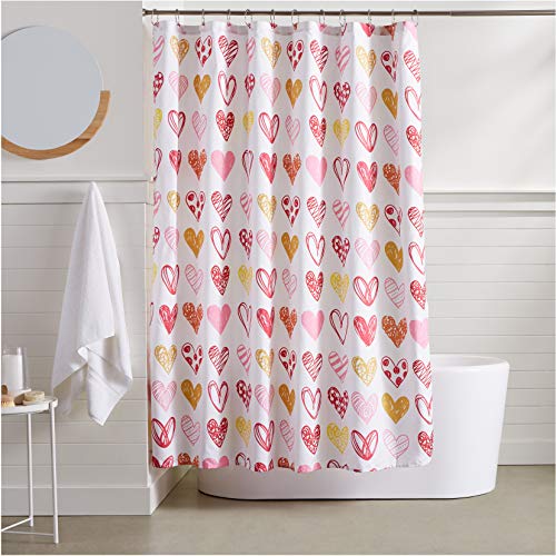 Book Cover AmazonBasics Sweetheart Shower Curtain - 72 Inch
