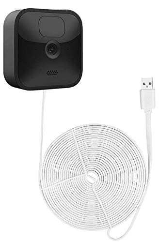 Wasserstein Weatherproof Power Cable Compatible with Blink Outdoor & Blink XT2/XT Camera - Long and Thin 16ft Cable (1 Pack, White)