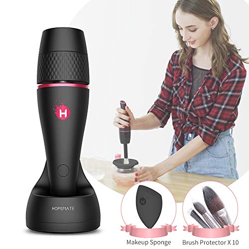 All in 1 Makeup Brush Cleaner, HOPEMATE Electric Makeup Brush Spinner Dryer Cleaning Machine, Cleanse Cosmetics, Dusts of Makeup Brushes