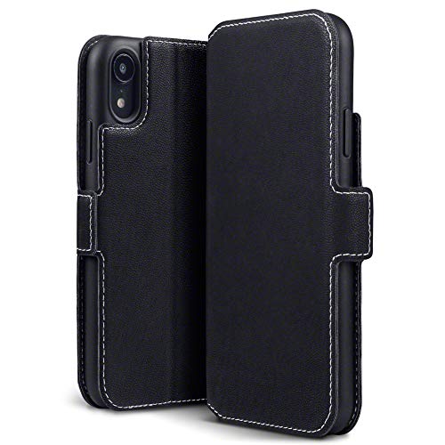 TERRAPIN Coque iPhone XR, Étui Housse en Cuir Ultra-Mince avec La Fonction Stand pour iPhone XR Étui - Noir