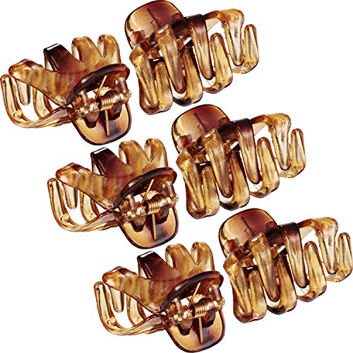 Book Cover 24 Pack 3 cm Mini Grip Octopus Clip Spider Jaw Hair Claw Clips (Brown)